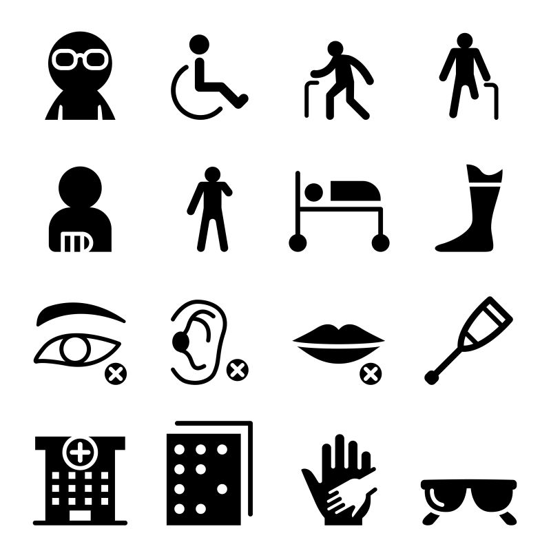 创意矢量残疾人概念图标设计