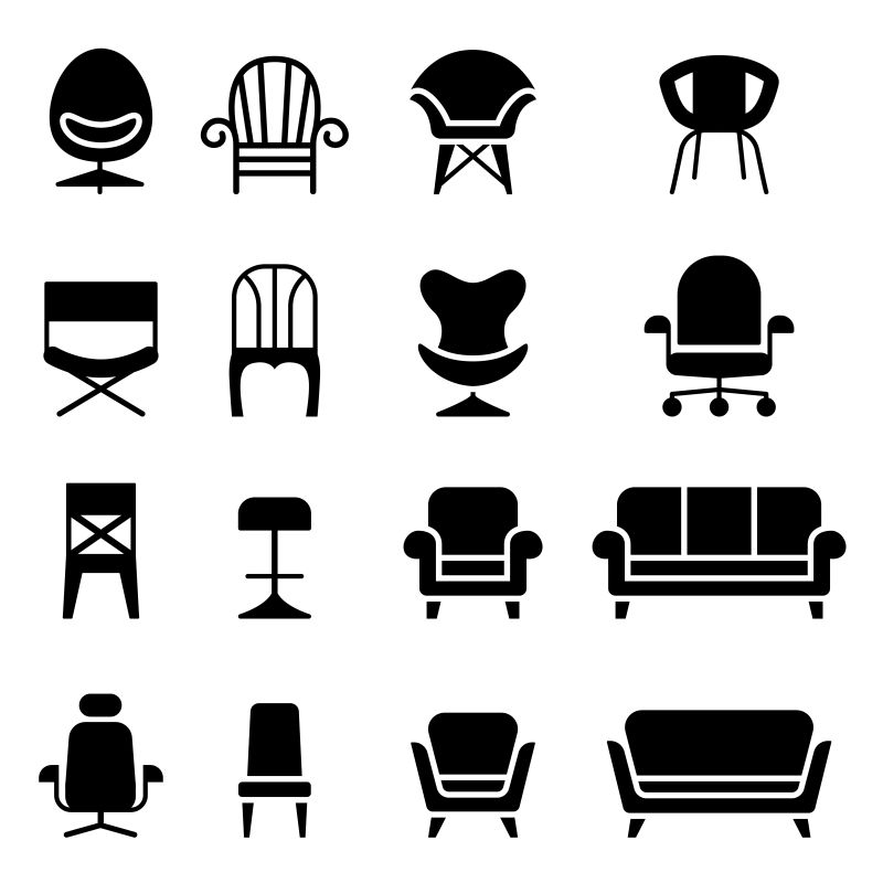 创意矢量沙发椅子图标设计