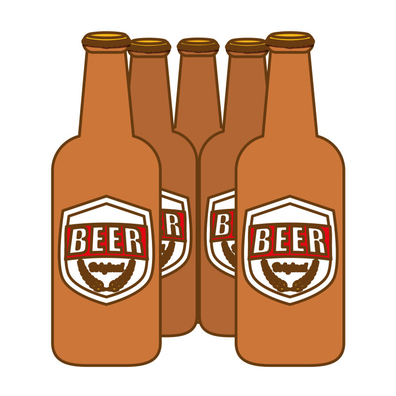 矢量设计褐色啤酒瓶图标