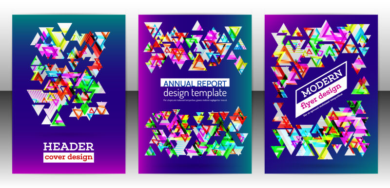 几何三角形状的宣传册封面设计矢量