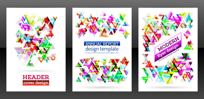 几何形状的三角形图案宣传册封面设计矢量
