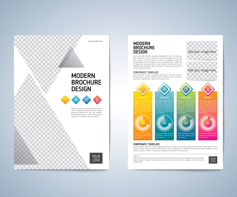抽象矢量彩色现代商业宣传册设计