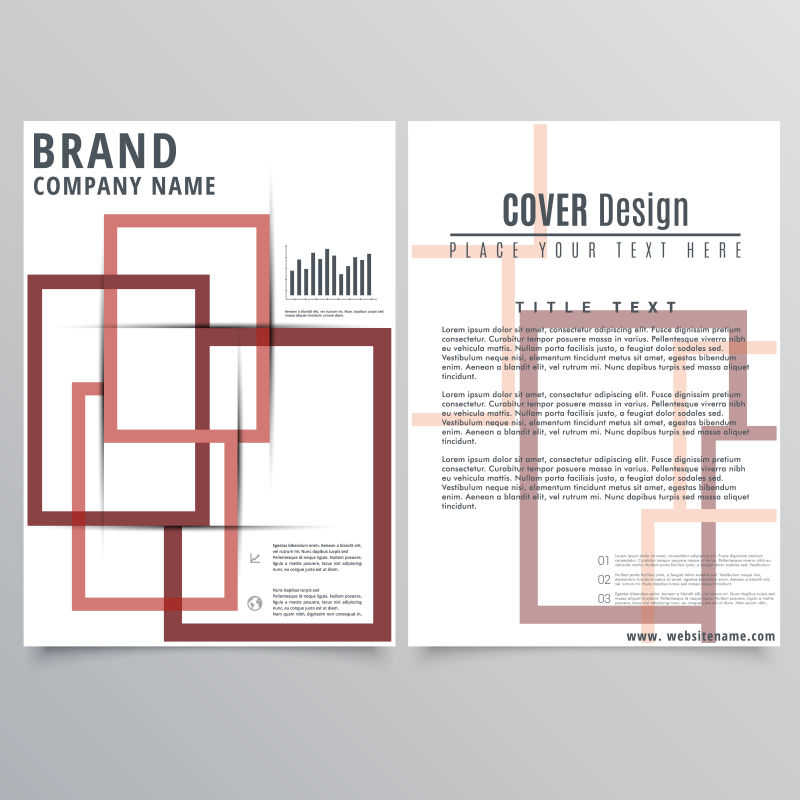 棕色方框抽象背景宣传册设计矢量图