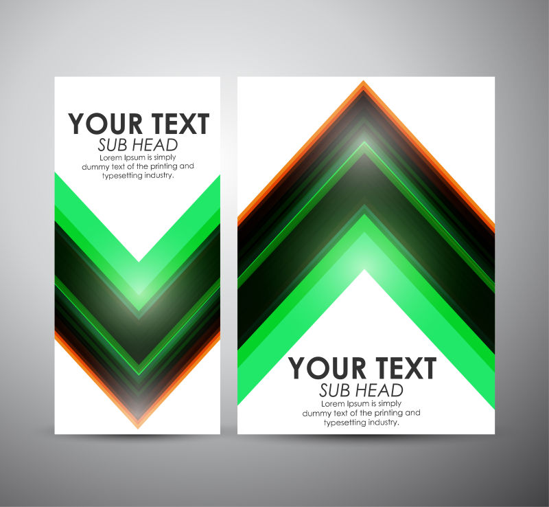 创意矢量绿色几何波形元素的宣传册设计