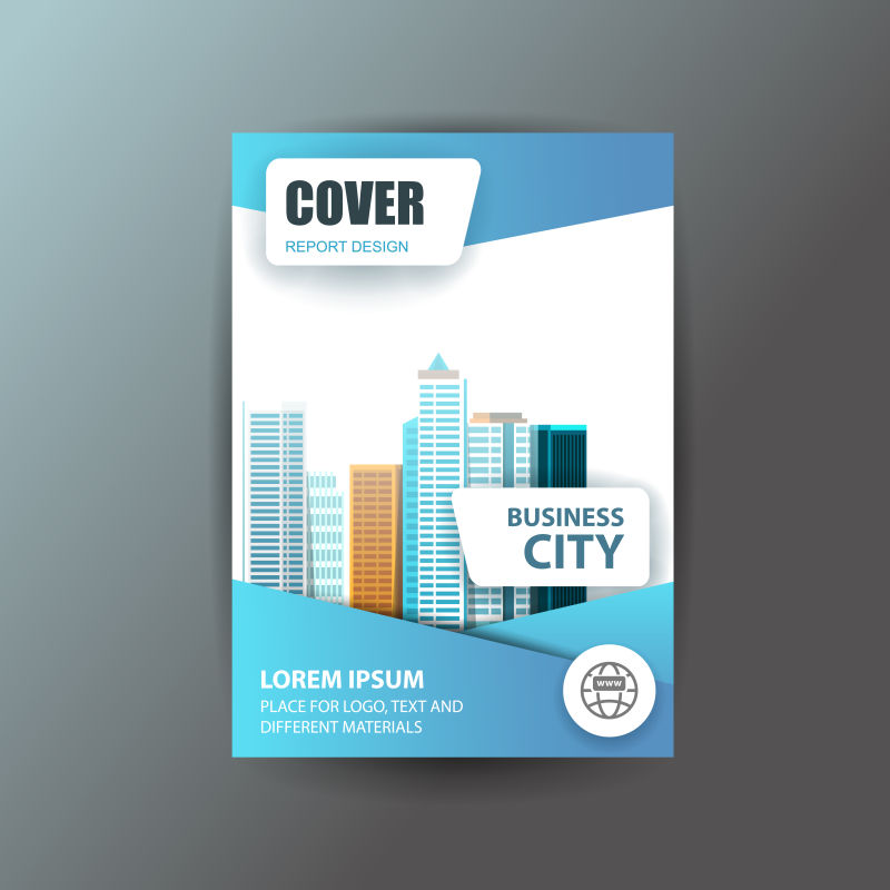 创意矢量都市概念的宣传册平面设计