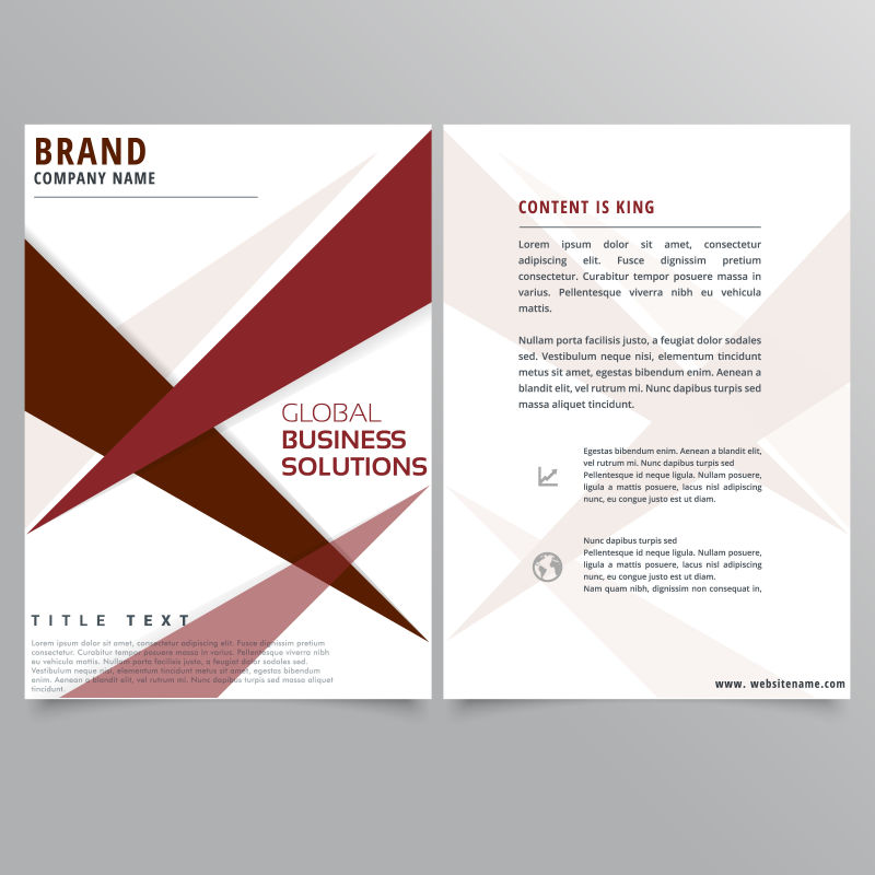 矢量红色现代商业几何风格的宣传手册设计