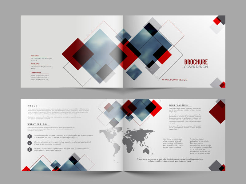 矢量彩色几何元素的商业手册设计