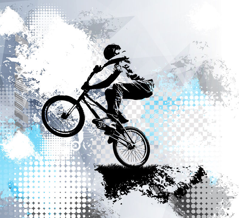 创意矢量骑自行车的平面插图设计