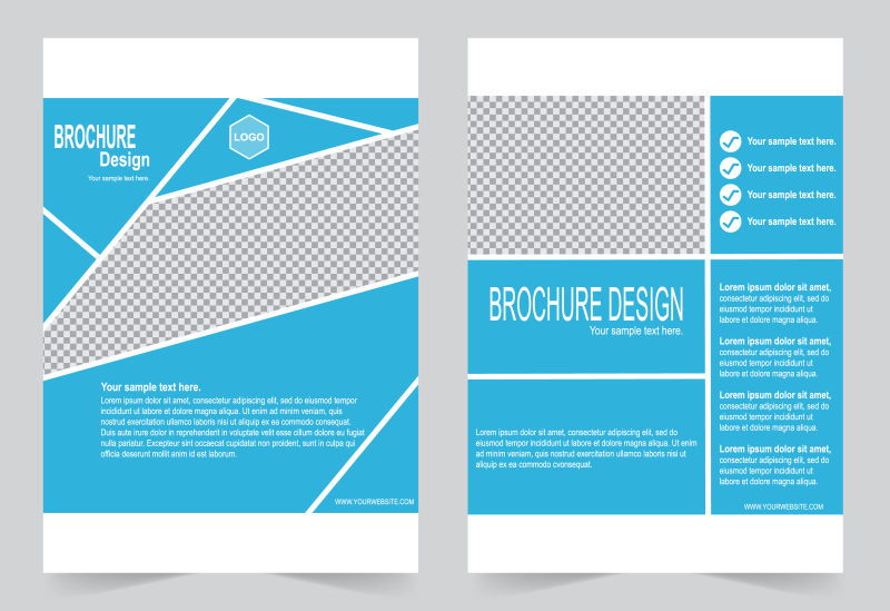 矢量蓝色几何构造的宣传册封面设计