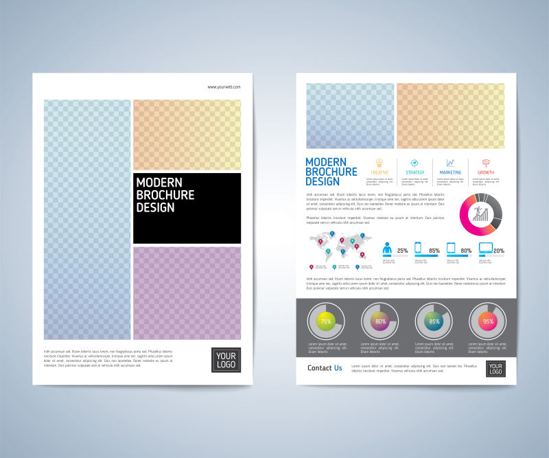 抽象矢量现代商业几何排版的的宣传册设计
