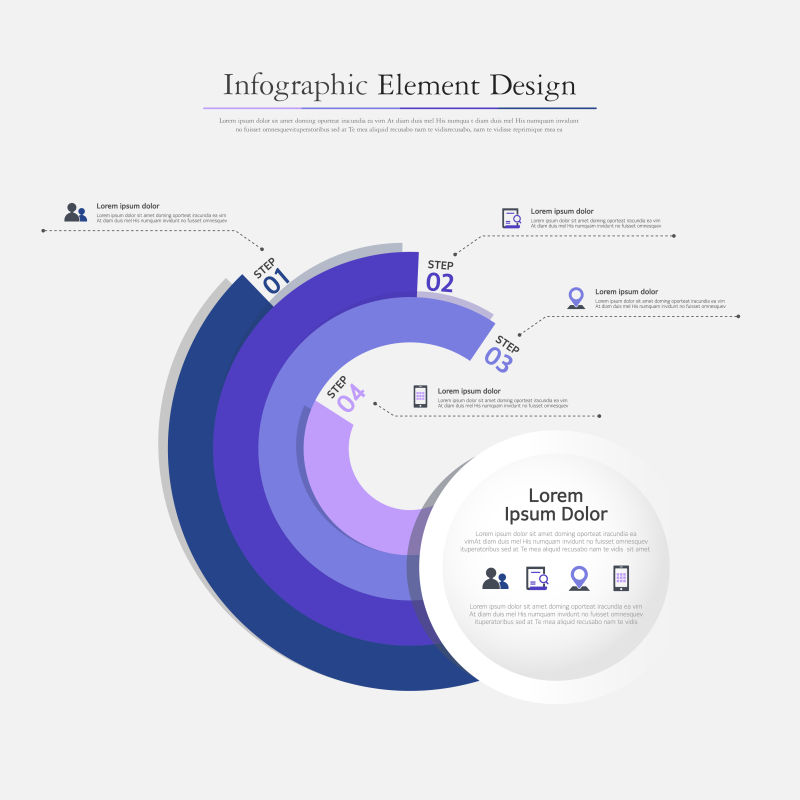 创意矢量紫色圆环形信息图表设计