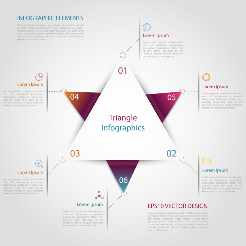创意三角图案信息图表矢量设计