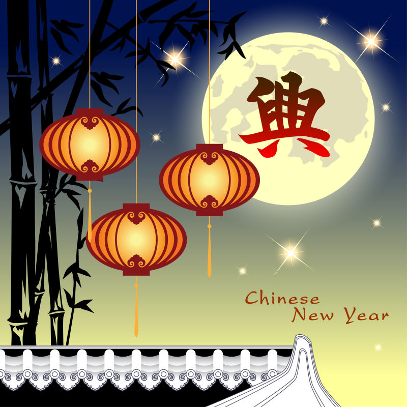 矢量中国传统新年背景
