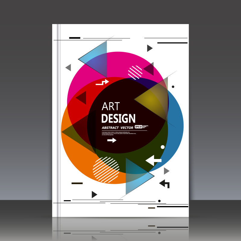 彩色几何图案企业报告封面矢量设计