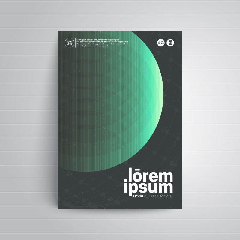 创意矢量绿色球形元素的现代宣传册设计