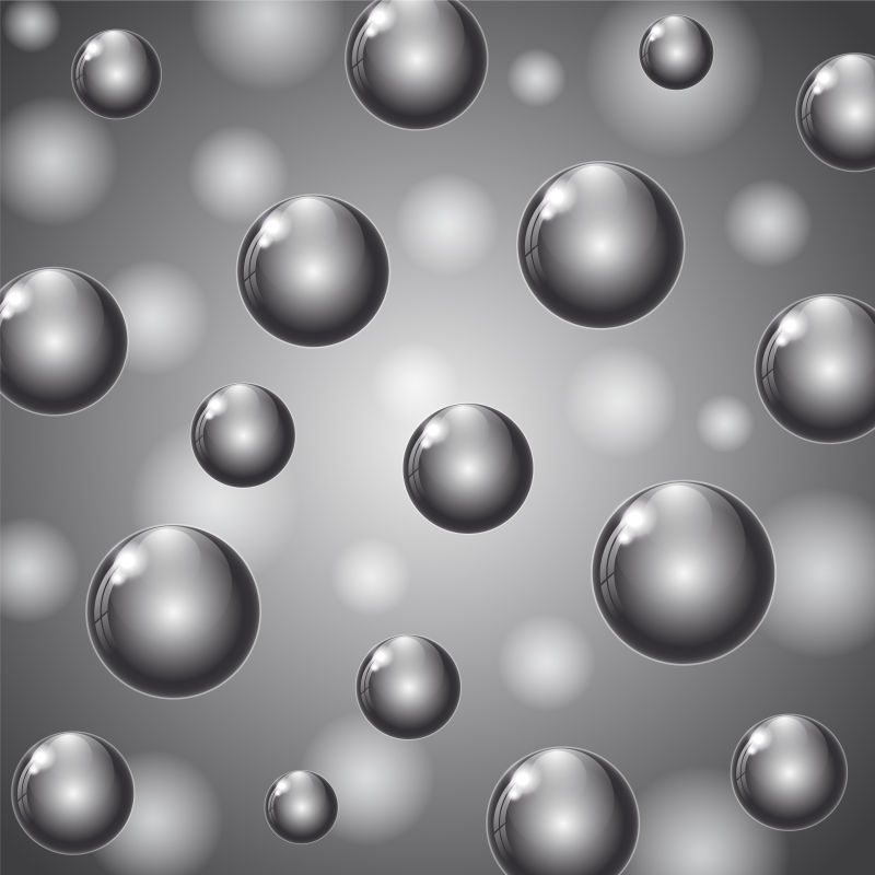 抽象矢量悬空的灰色球体设计背景