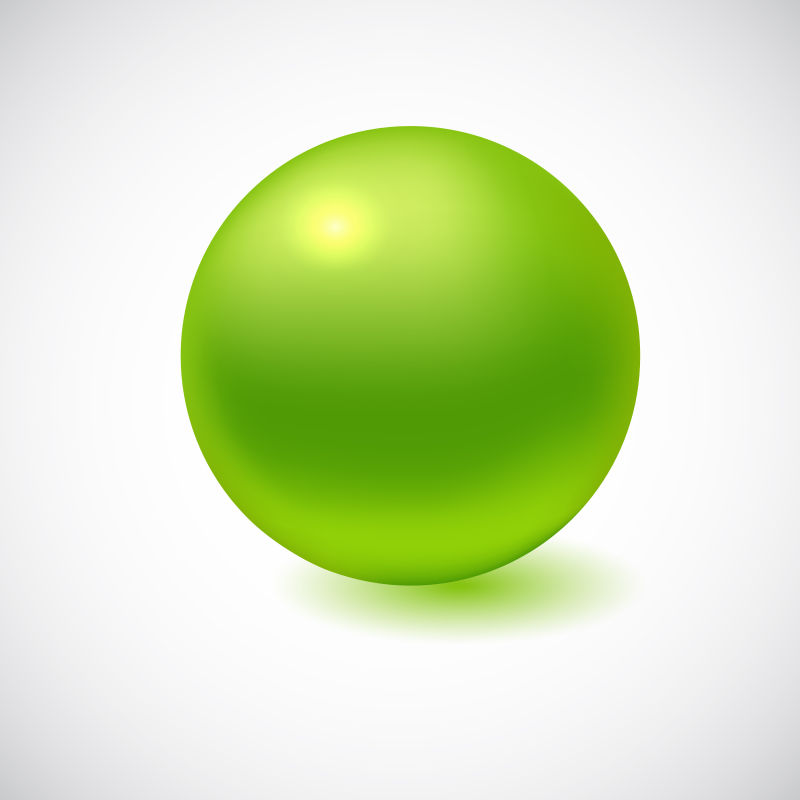 矢量绿色立体球体插图