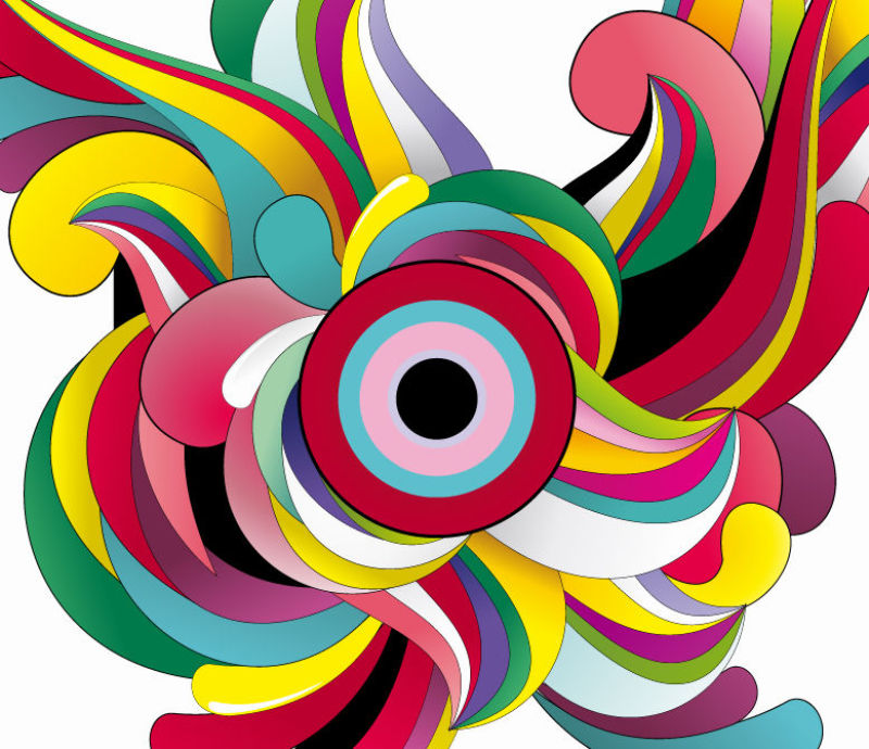 抽象彩色圆环图案背景矢量设计
