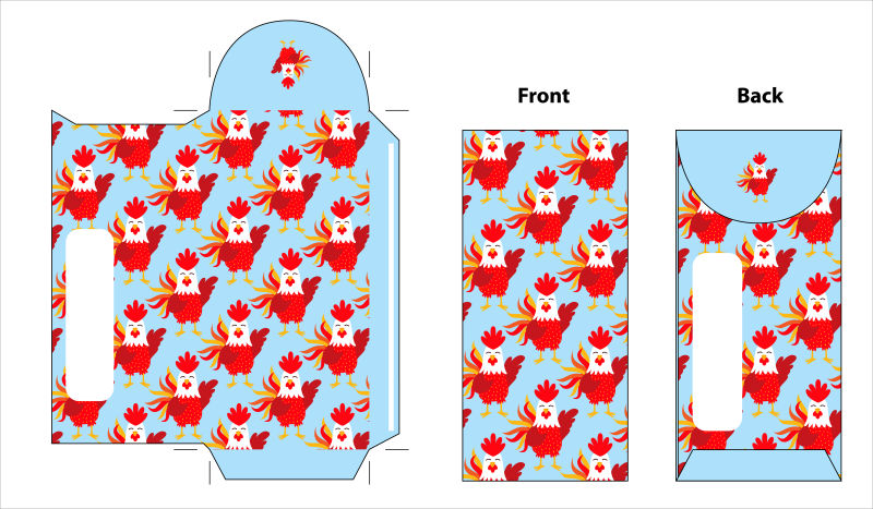 矢量公鸡元素的红包设计