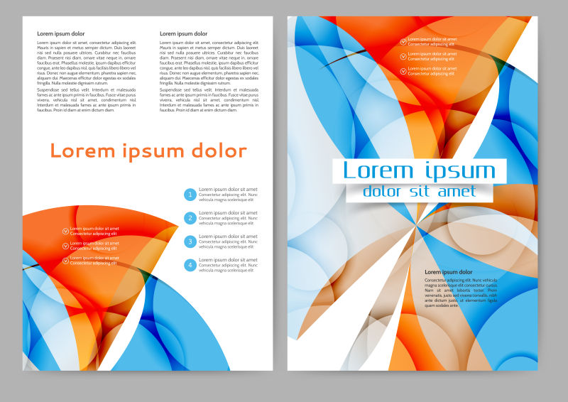 抽象彩色波纹图案宣传手册矢量设计