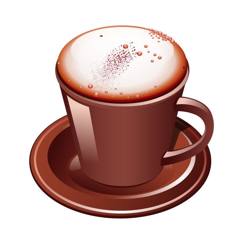 隔离的棕色的咖啡杯矢量插图