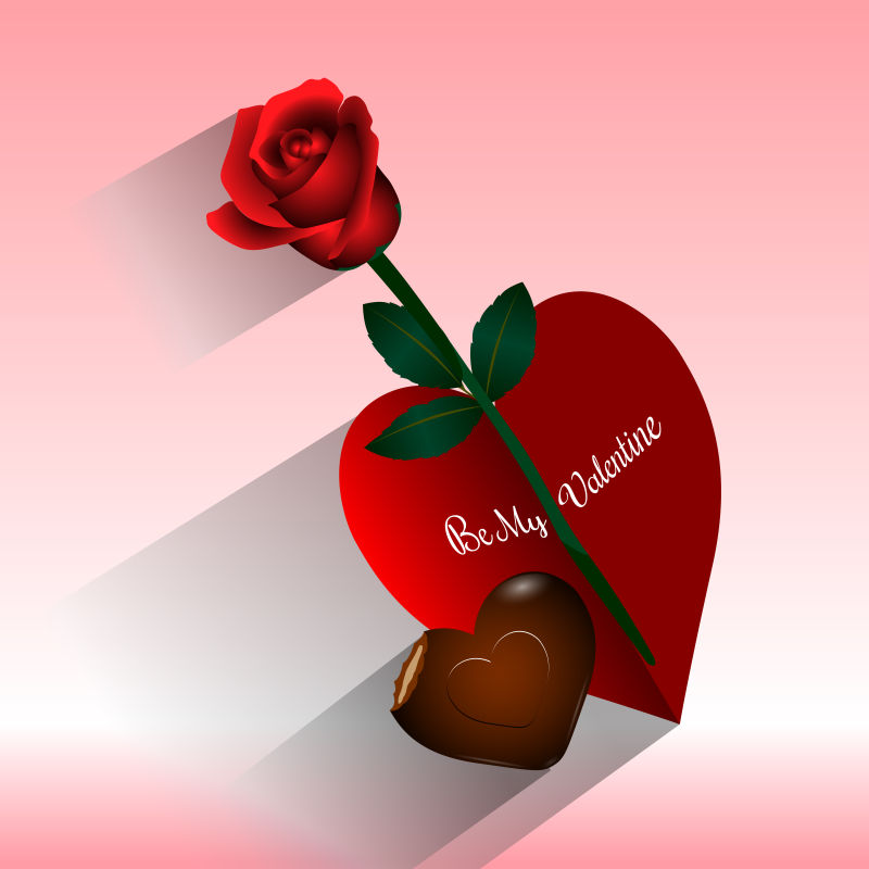 矢量的情人节玫瑰插图设计