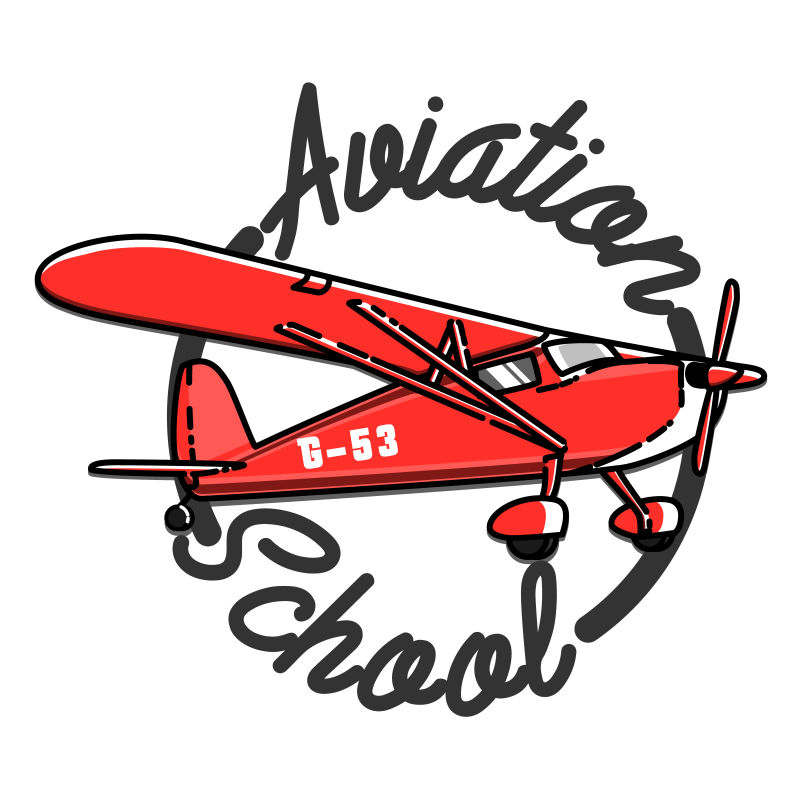 抽象矢量彩色古董航空徽章标志设计