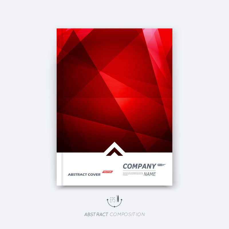 抽象矢量红色几何风格的宣传封面设计