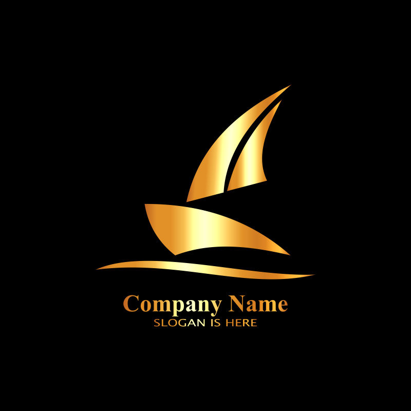 矢量帆船状logo