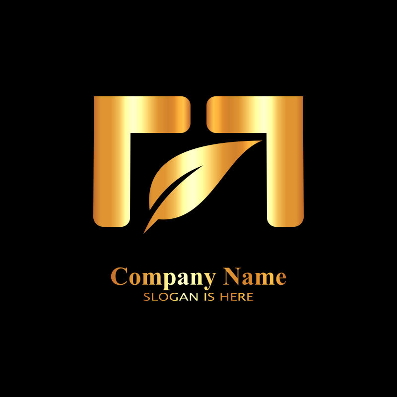 矢量金色的商业logo设计