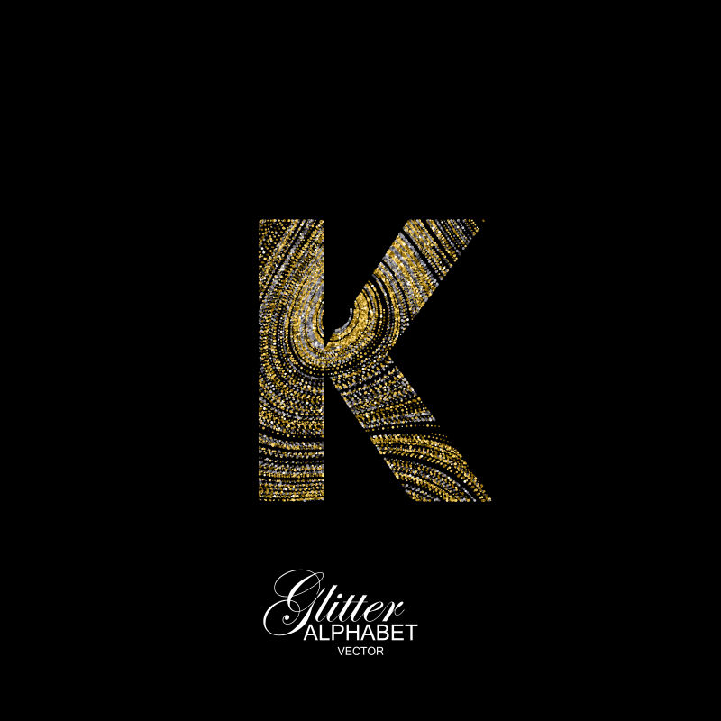 矢量金色字母K设计