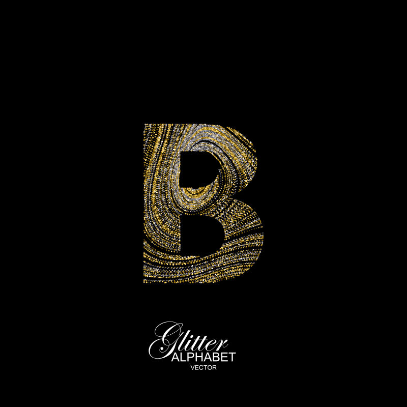 金色字母B矢量设计