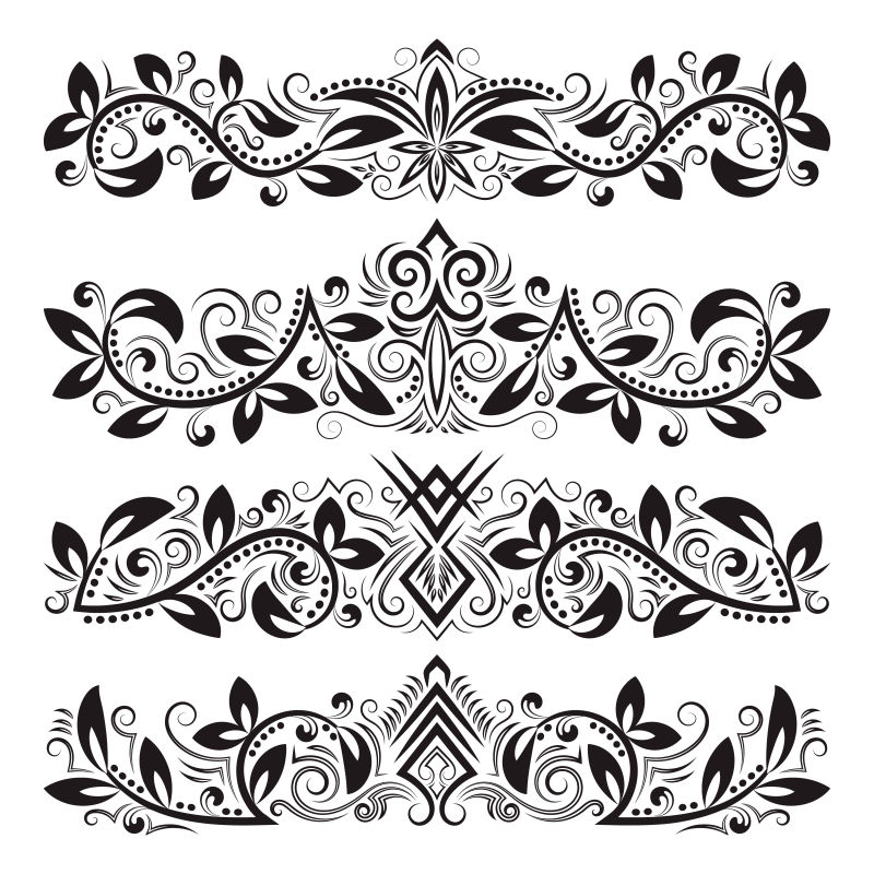 巴洛克风格的装饰边框设计矢量纹理插图