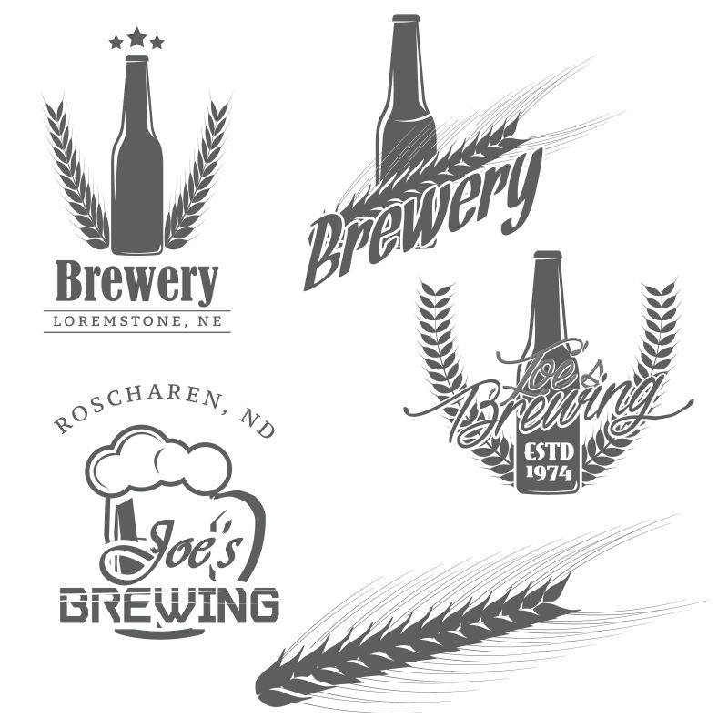 创意矢量工艺啤酒标志设计