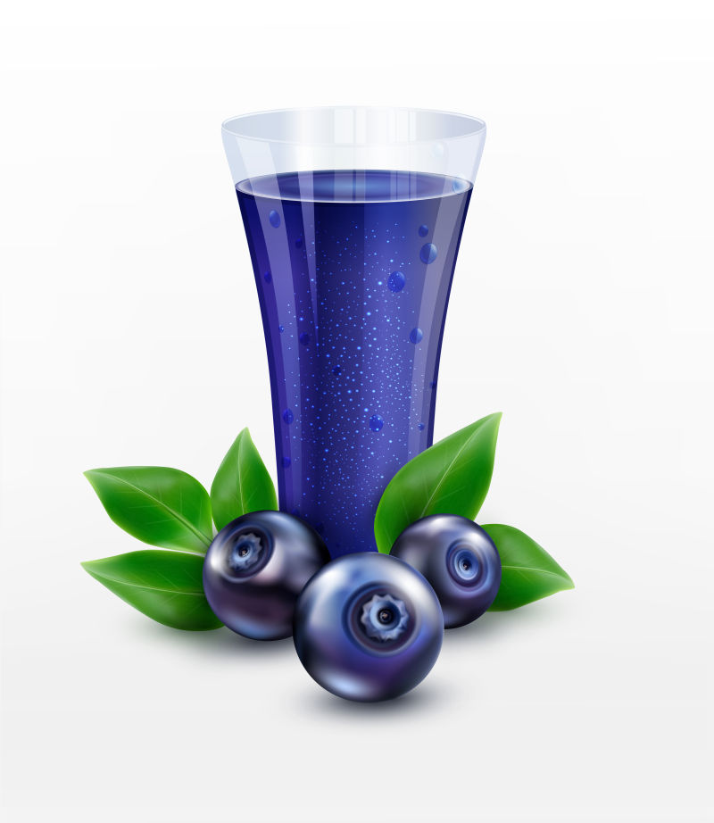 抽象矢量蓝莓汁设计