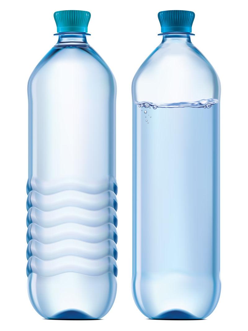 塑料瓶装纯净水矢量插图
