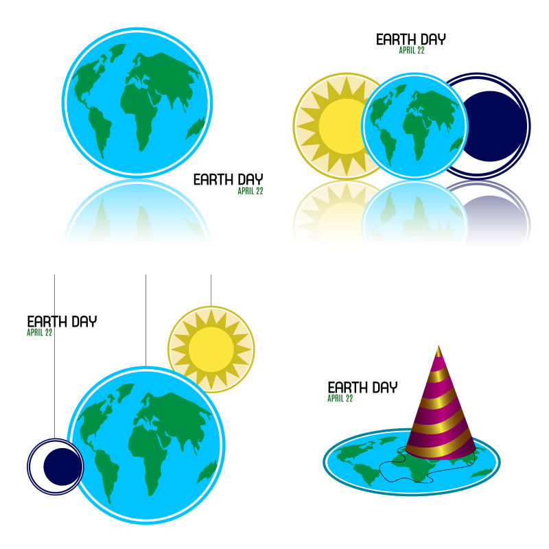 地球日平面设计矢量图集