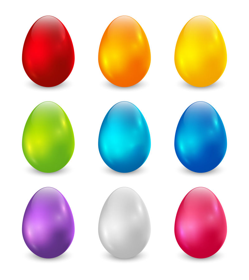 彩色鸡蛋插图矢量设计