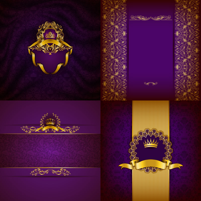矢量紫色装饰框架背景