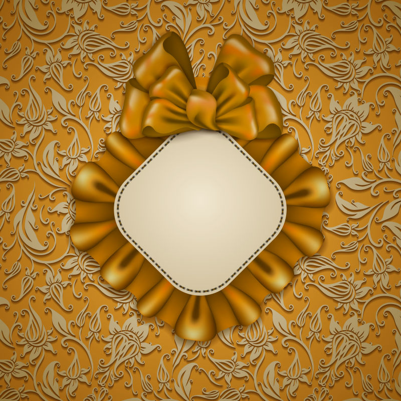 创意矢量现代花纹装饰的金色背景设计