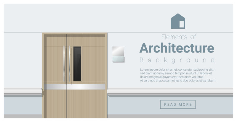 抽象矢量典雅的建筑门口设计插图