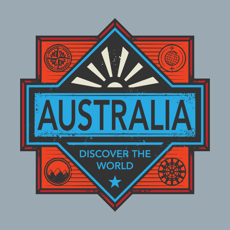 澳大利亚矢量徽章