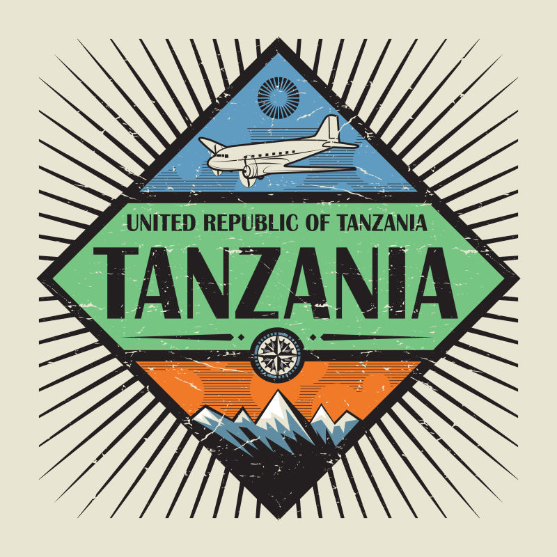 坦桑尼亚矢量徽章