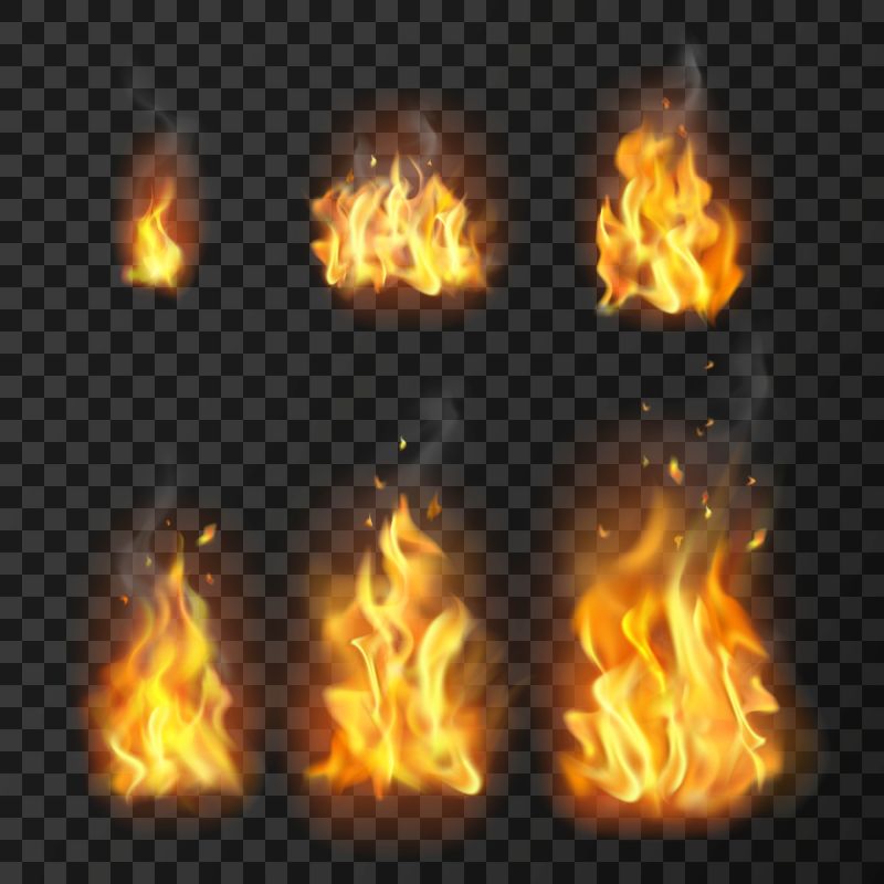 抽象矢量火焰设计元素插图