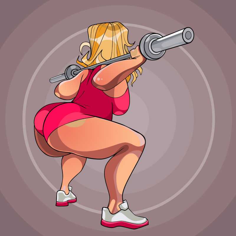 抽象矢量锻炼腿部肌肉的女人卡通插图