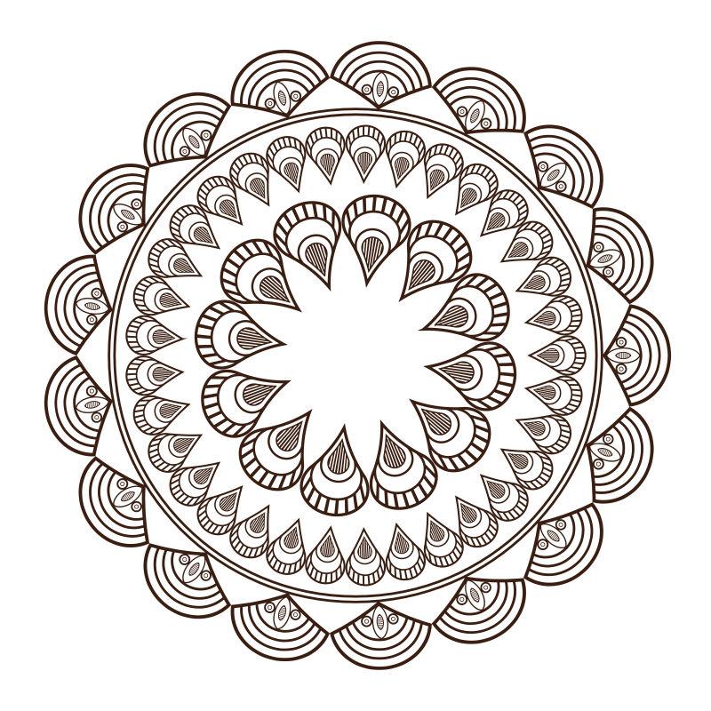 平面设计圆形花瓣装饰矢量插图