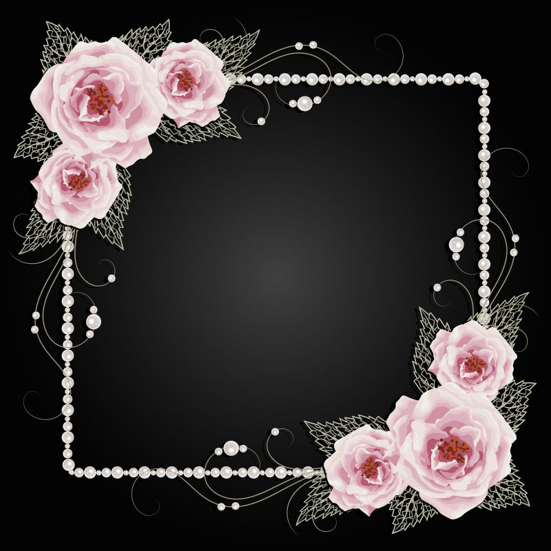 创意矢量粉色花卉元素的装饰背景