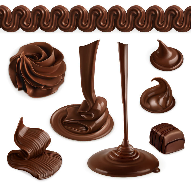 多种形状的巧克力矢量