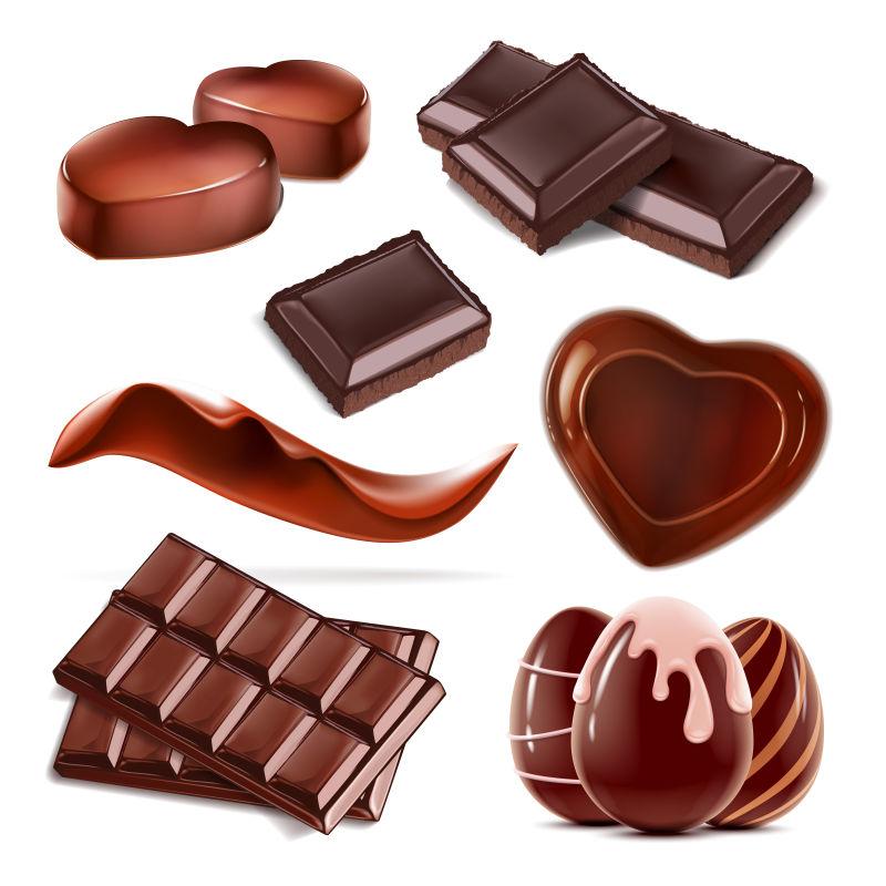 各种形态的巧克力矢量