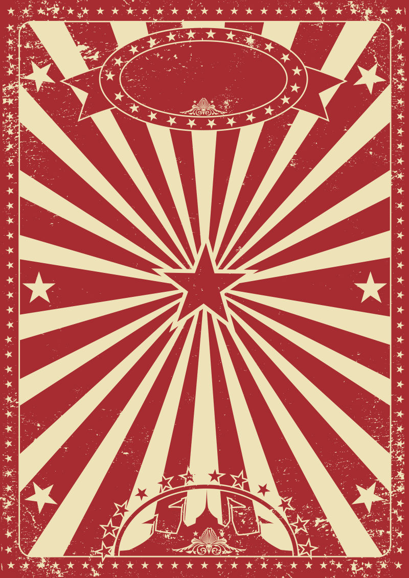 红色马戏团海报背景矢量设计